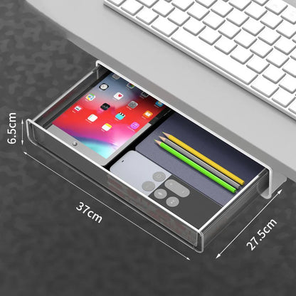 Tiroir Coulissant Invisible sous Bureau - Organisateur Multifonction pour Espace de Travail